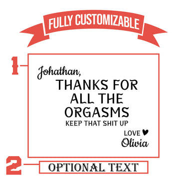Thanks For All The Orgasms Engraved Boyfriend Pint Glass